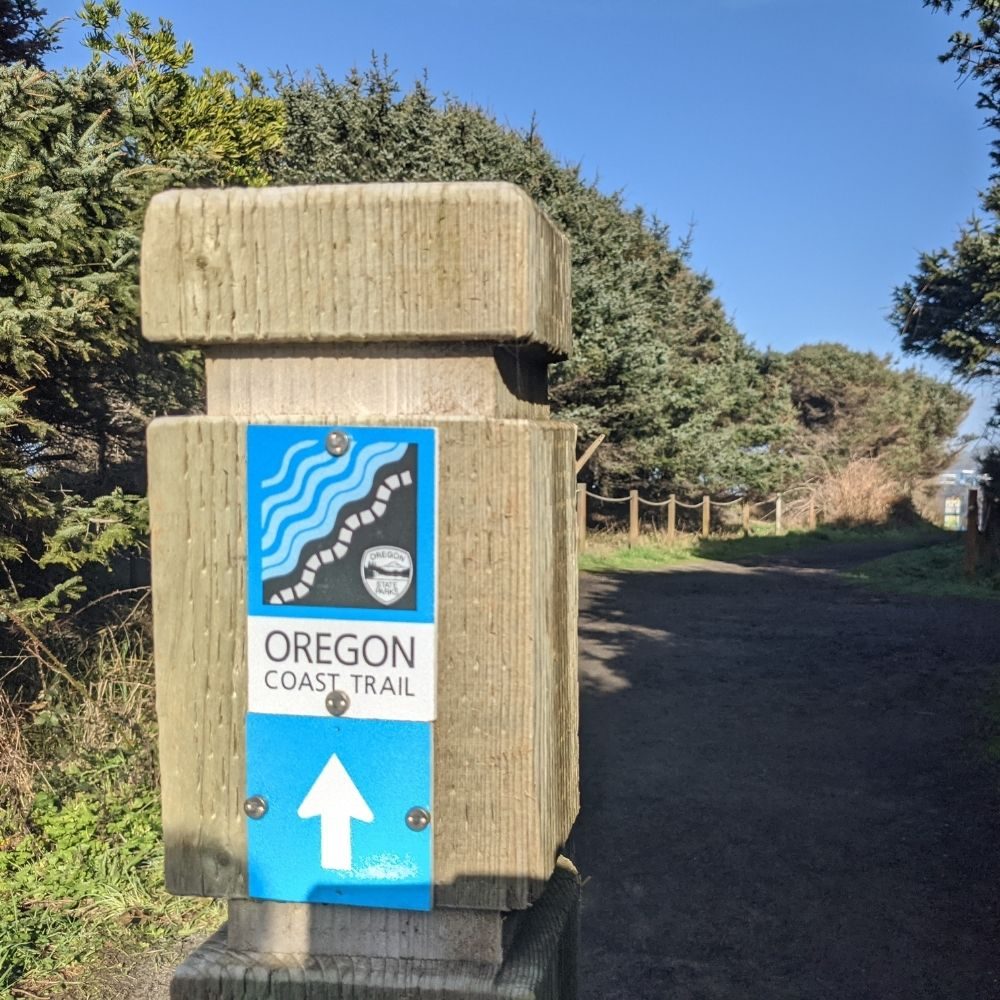 oregon coast trail hike sign oct
